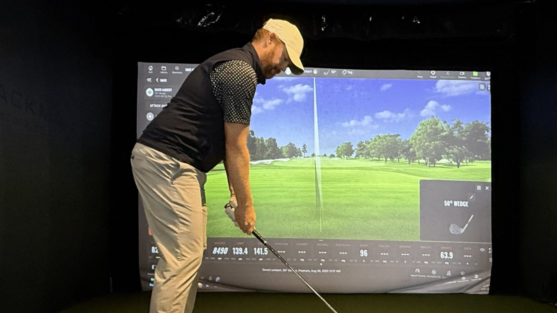 Dave Lambert analyzing swing data on the Swing Catalyst screen